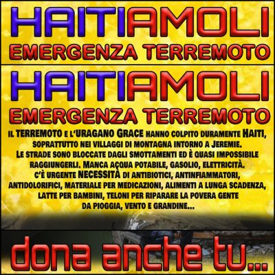 HAITIAMOLI – Emergenza Terremoto DONA ANCHE TU