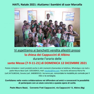 Banchetti HAITI, Natale 2021 – Frati Cappuccini di Albino (BG)